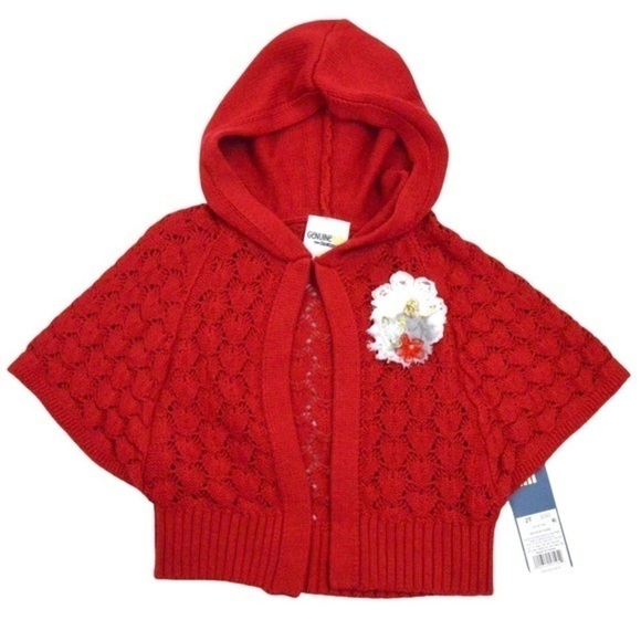 Oshkosh B’Gosh Knit Hooded Holiday Red Sweater, Size 2T NEW! - Picture 1 of 8